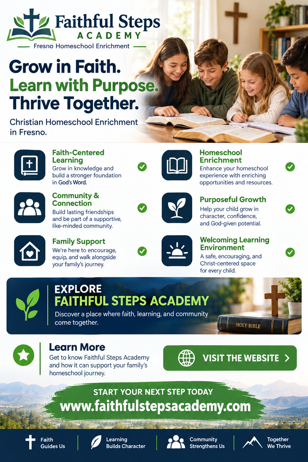 Faithful Steps Academy campaign graphic